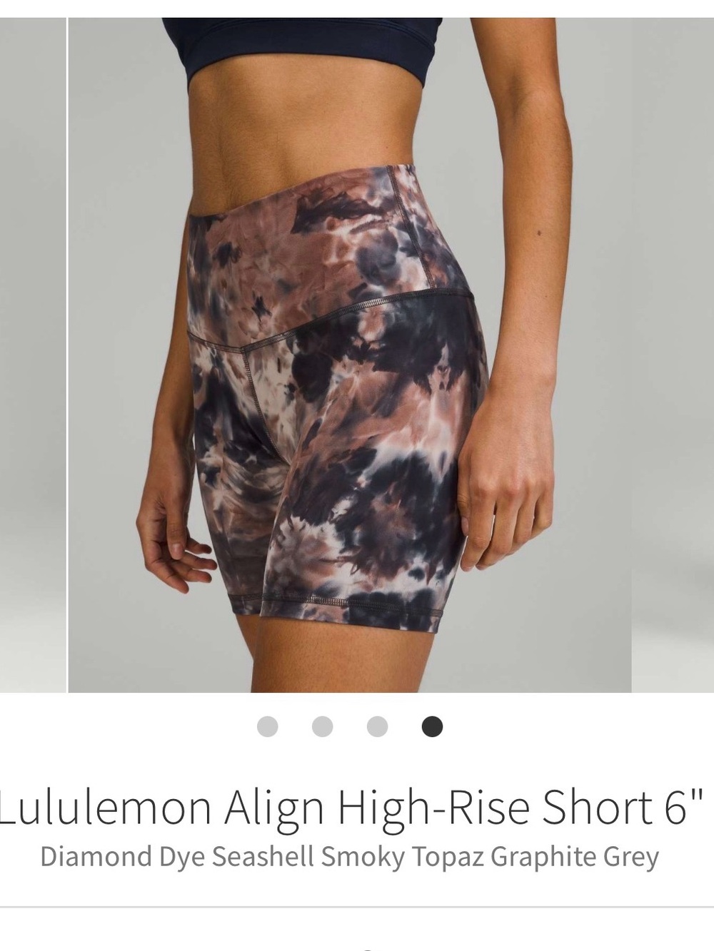 lululemon athletica Diamond Dye High-Rise Bike Shorts — Seashell Smoky Topaz